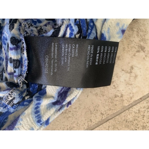 Free People Indigo Rosalie Wrap Top Blue Deep V Boho Ruffle Sleeve Size small - Picture 6 of 12